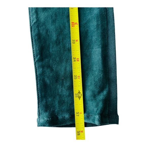 Rag & Bone Jean Hyde Skinny Lambs Leather Suede Green Teal Blue Green size 24 - Picture 4 of 12